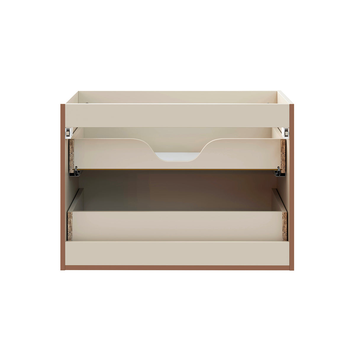 Meuble simple vasque encastrée 80cm Sanae Beige sable - vue 3