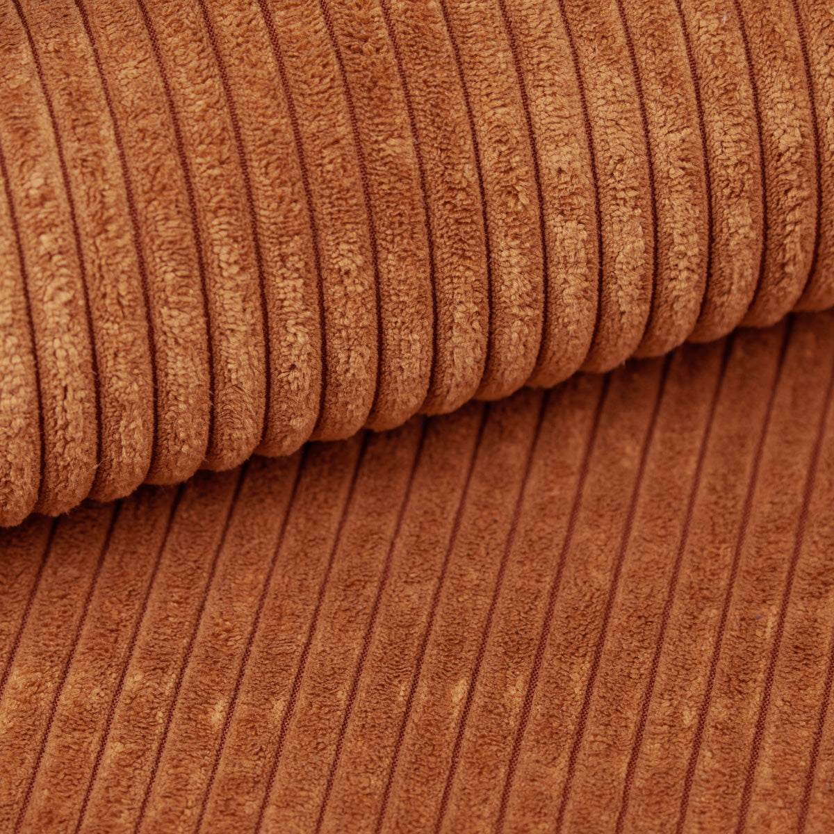 Canapé d'angle réversible convertible 3 places Ezekiel velours côtelé Terracotta - vue 8