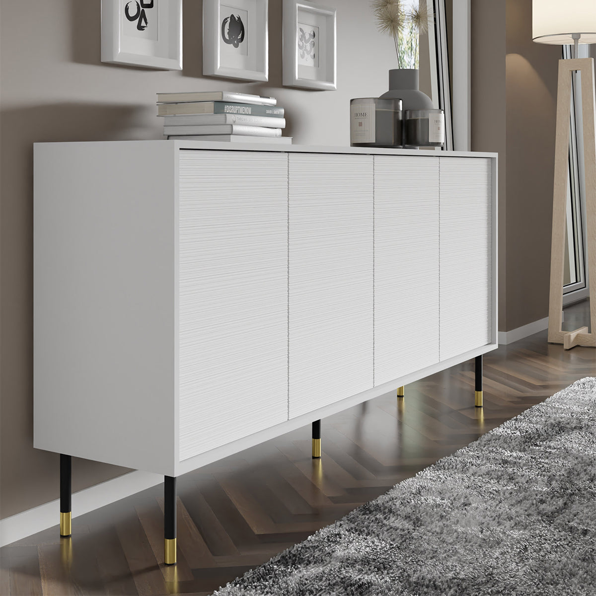 Buffet 4 portes Rani Blanc - vue 4