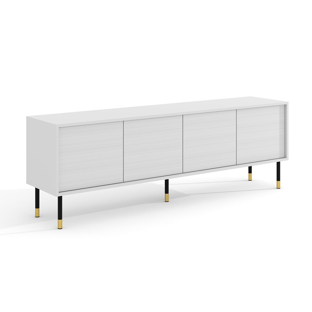 Meuble TV 4 portes 180 cm Rani Blanc