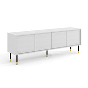 Meuble TV 4 portes 180 cm Rani Blanc