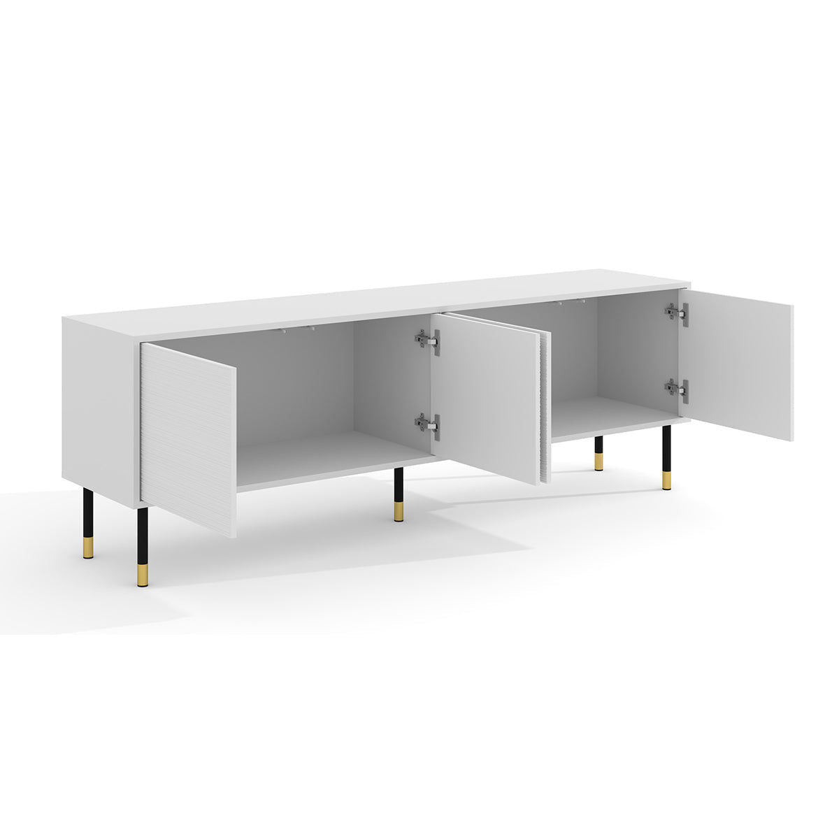 Meuble TV 4 portes 180 cm Rani Blanc - vue 2