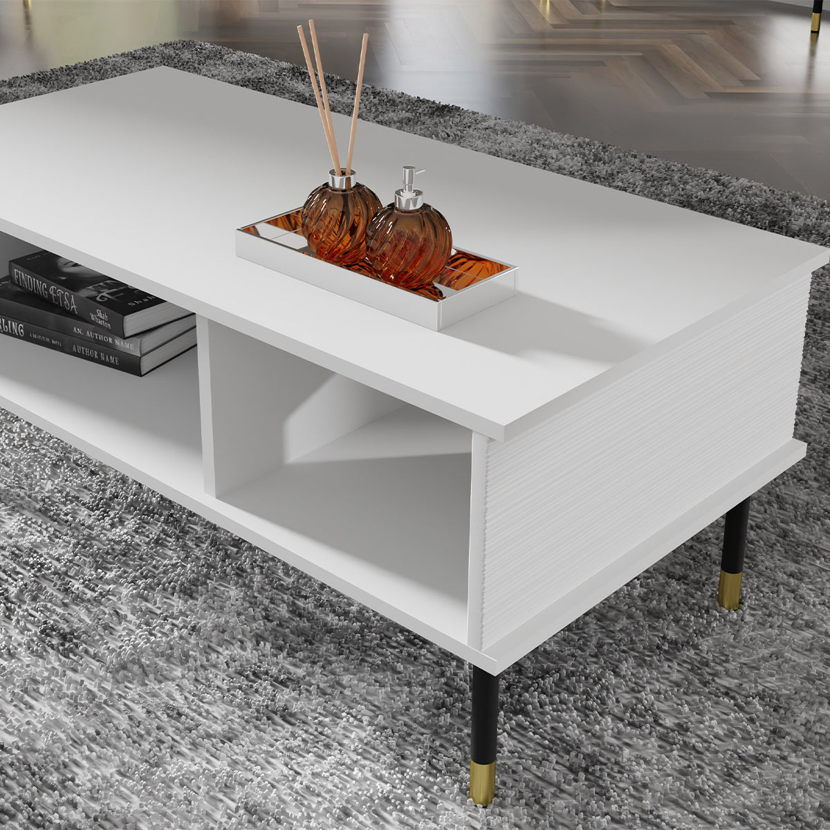 Table basse 110 cm Rani Blanc - vue 2