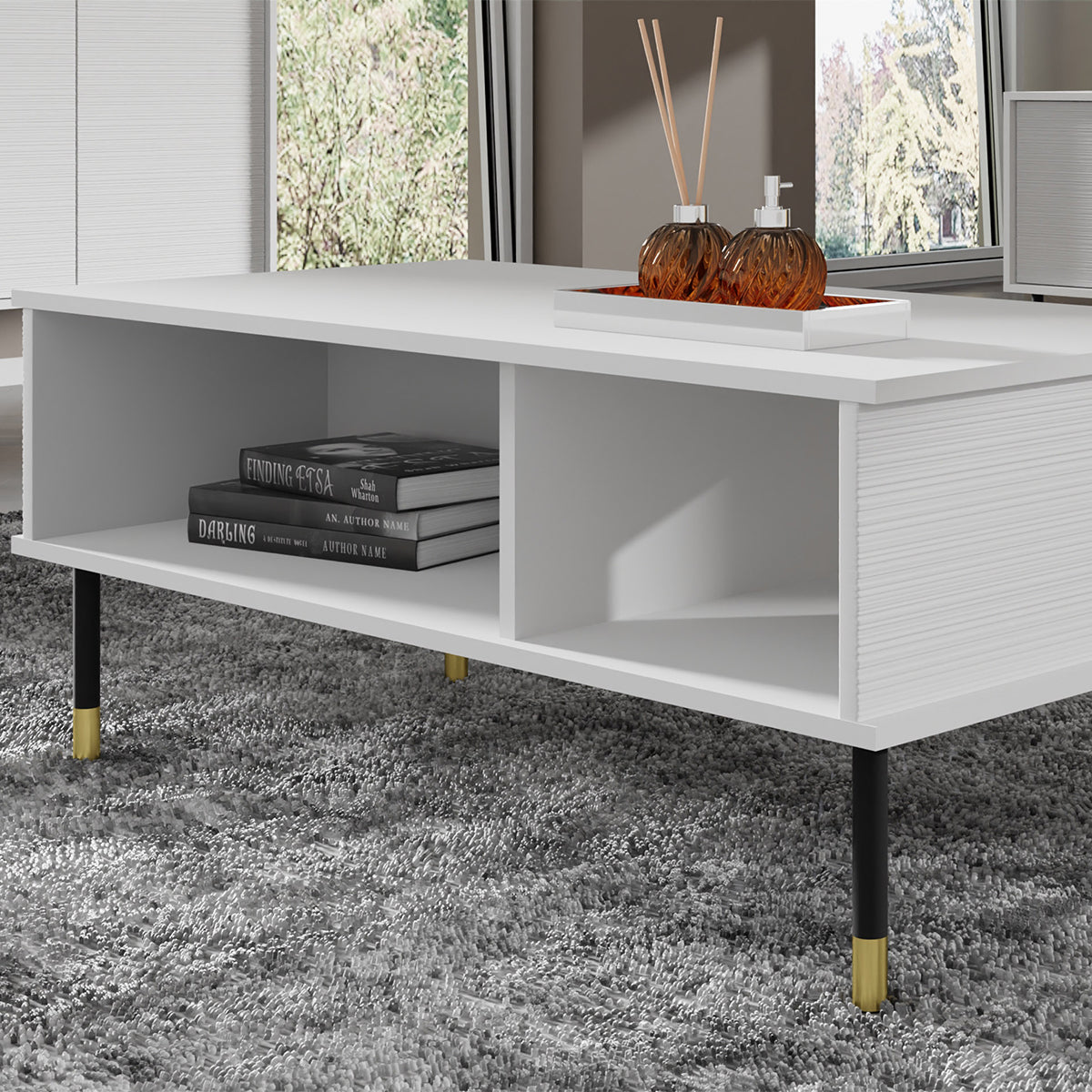 Table basse 110 cm Rani Blanc - vue 3