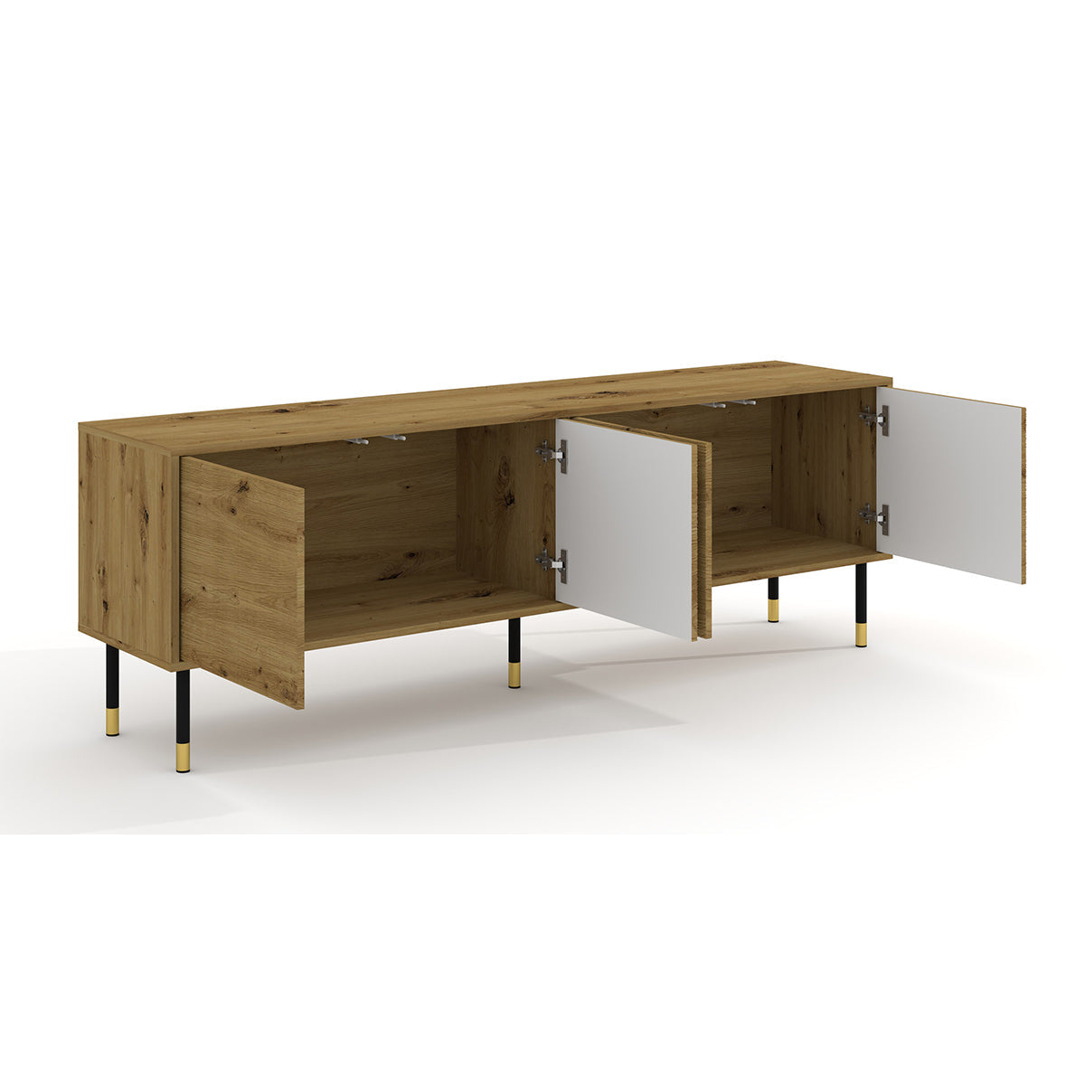 Meuble TV 4 portes 180 cm Rani Bois - vue 2