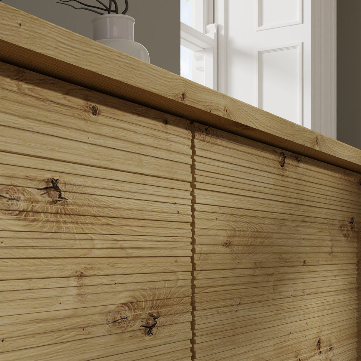 Meuble TV 4 portes 180 cm Rani Bois - vue 6