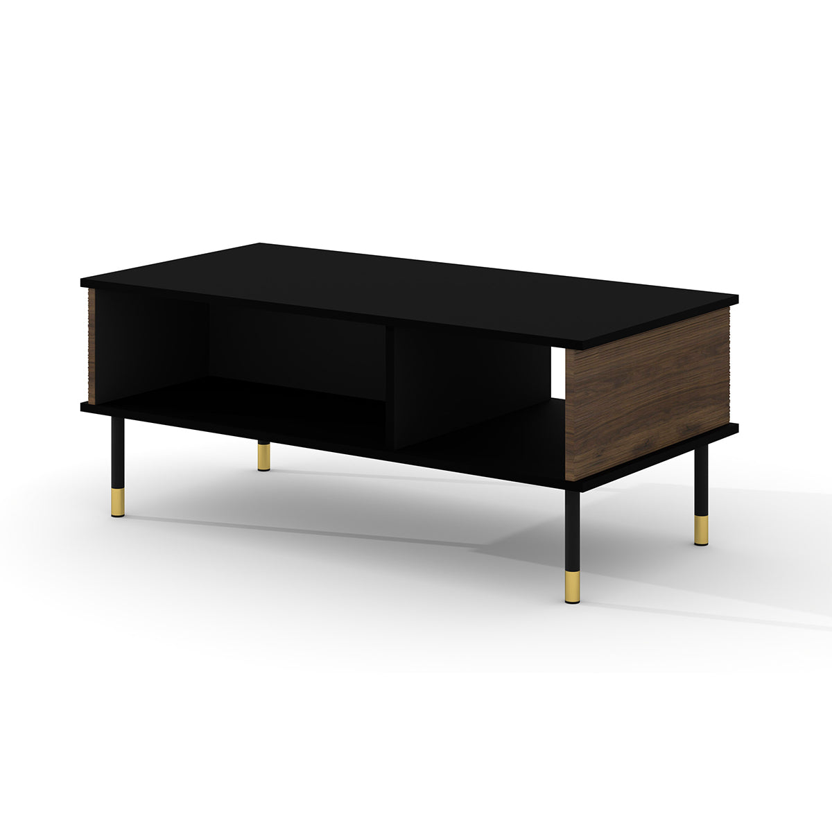 Table basse 110 cm Rani Bois et Noir