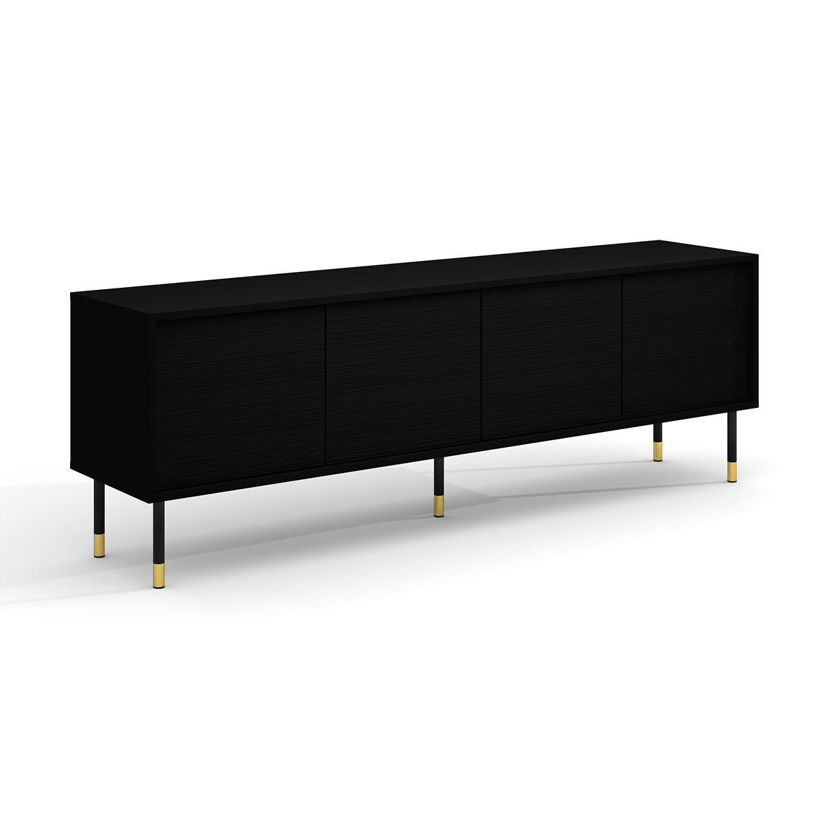 Meuble TV 4 portes 180 cm Rani Noir