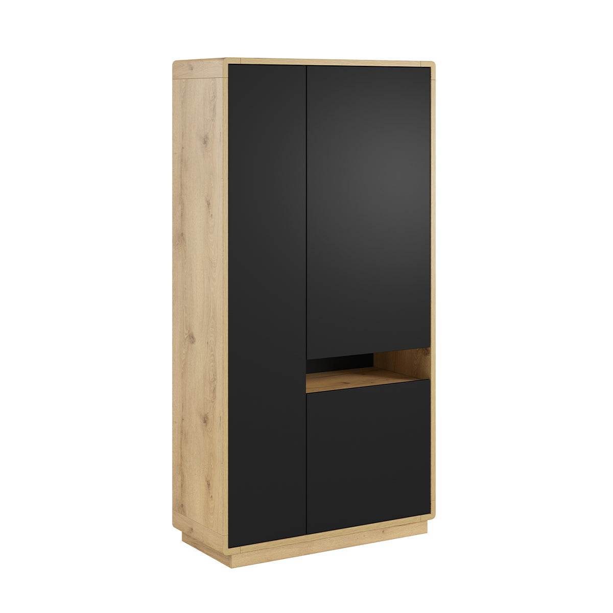 Armoire 3 portes Raven Noir et Bois