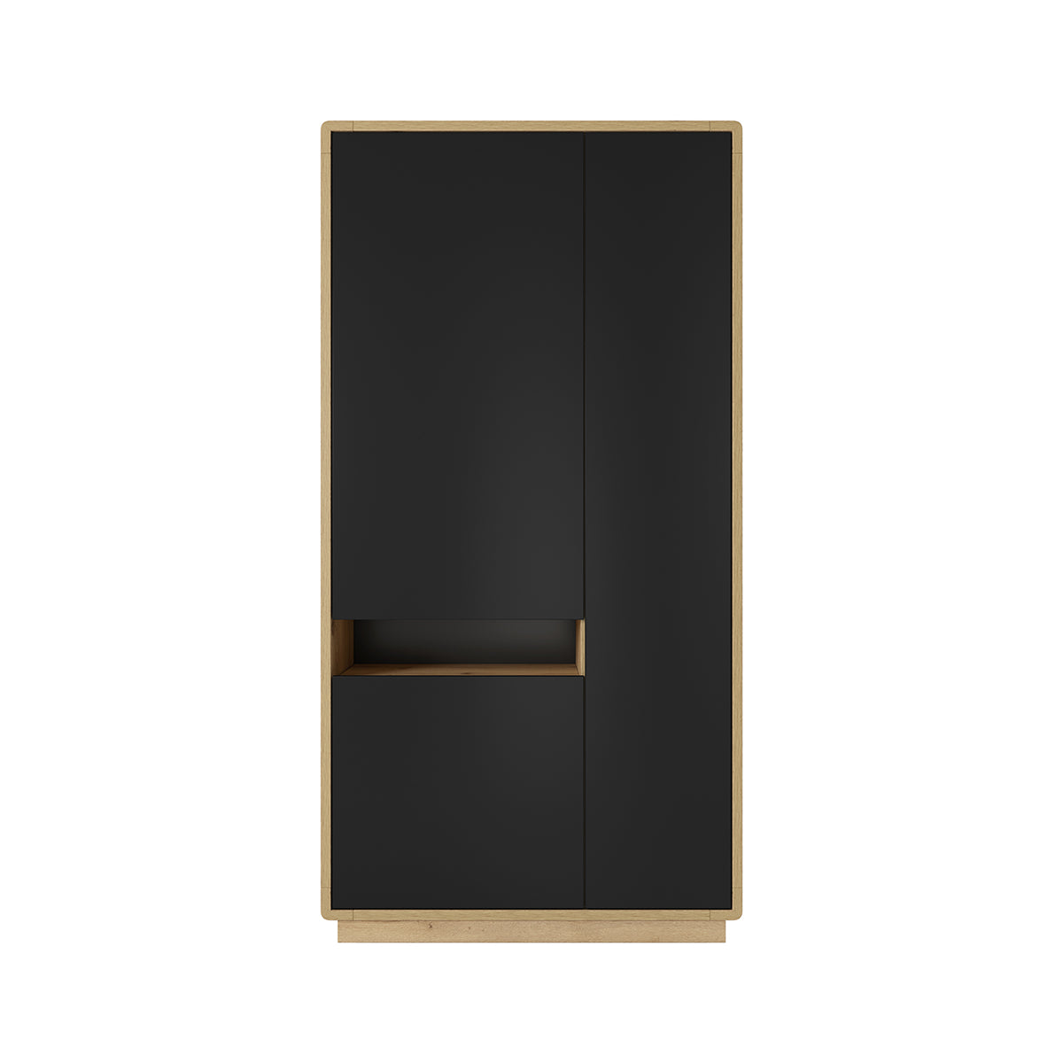 Armoire 3 portes Raven Noir et Bois - vue 2