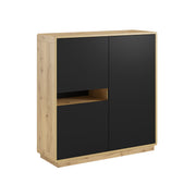 Buffet haut 3 portes Raven Noir et Bois