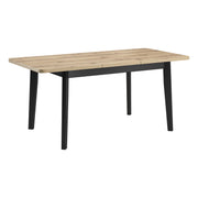 Table à manger extensible 4 à 8 places Raven Noir et Bois
