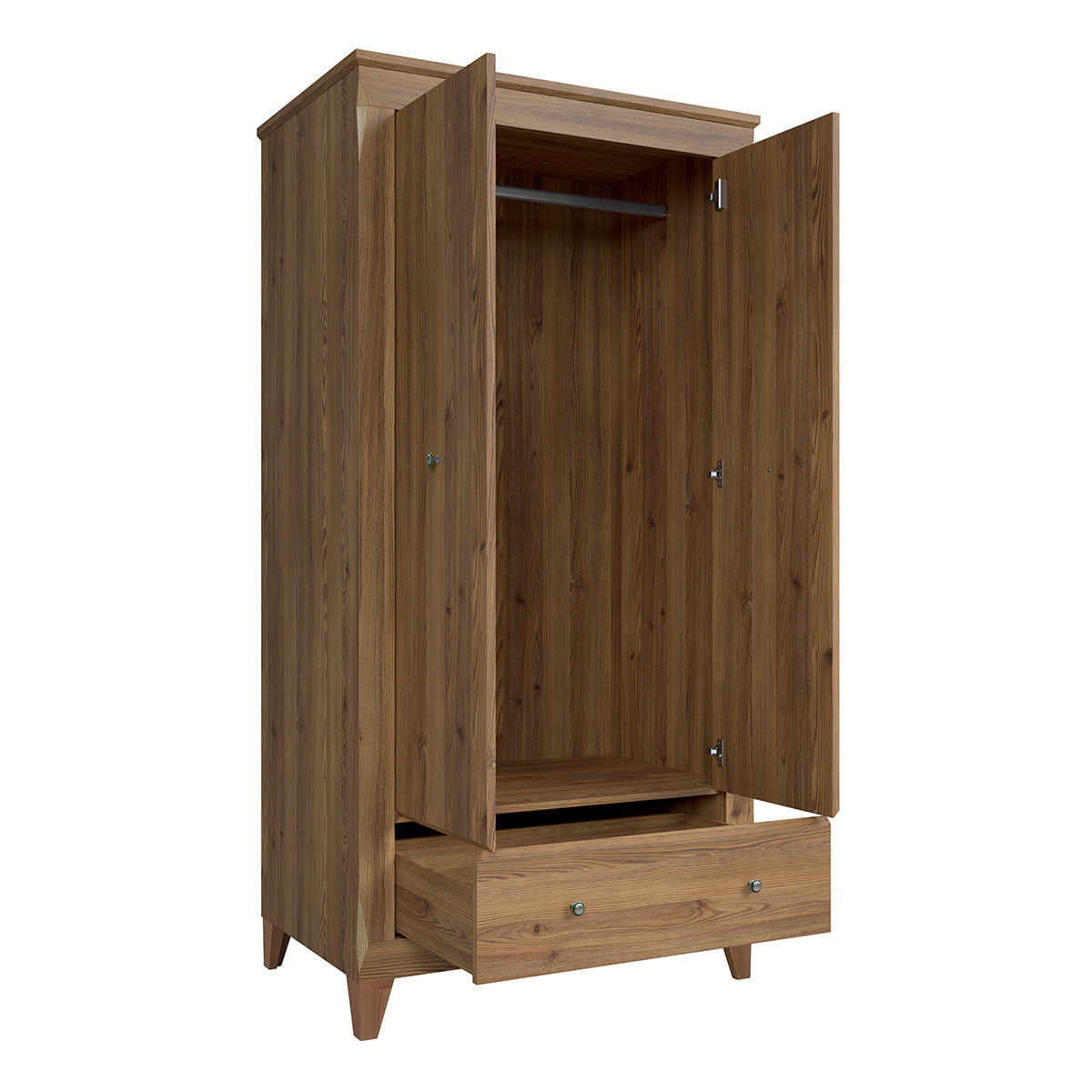 Armoire 2 portes 1 tiroir Raya Bois - vue 2