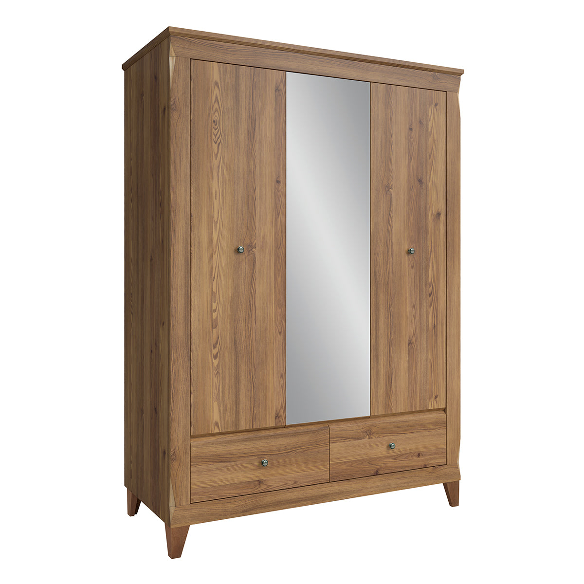 Armoire 3 portes 2 tiroirs Raya Bois