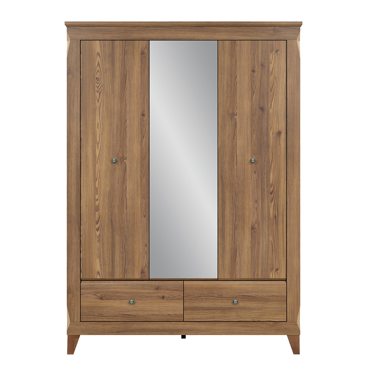 Armoire 3 portes 2 tiroirs Raya Bois - vue 3