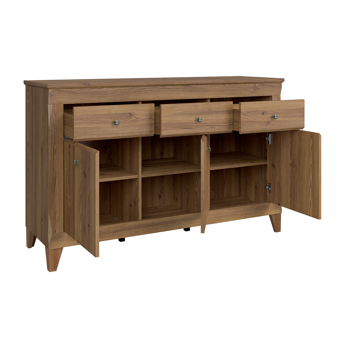 Buffet 3 portes 3 tiroirs Raya Bois - vue 2