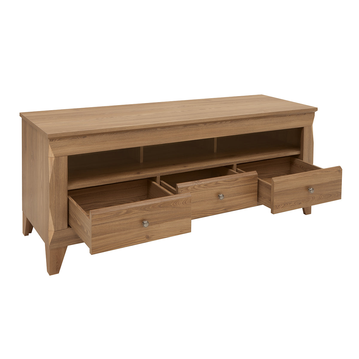 Meuble TV 3 tiroirs 156 cm Raya Bois - vue 2
