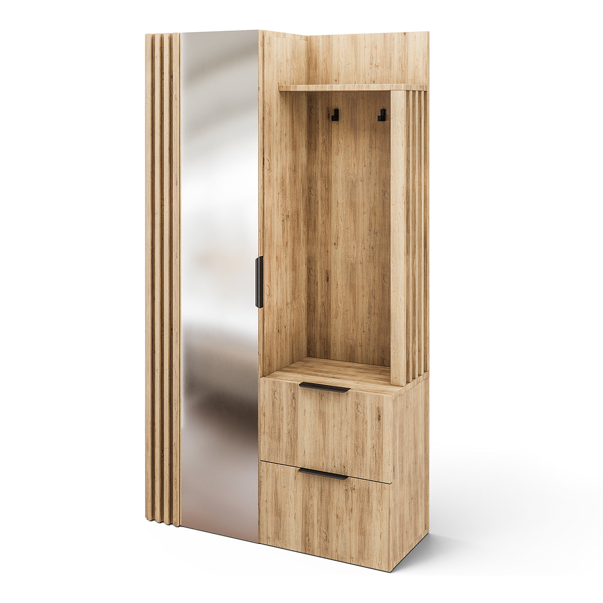 Meuble d'entrée 1 porte 2 tiroirs Rony Bois