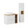 Ensemble meuble simple vasque 80cm 2 tiroirs 2 niches et colonne Riva Blanc et Bois