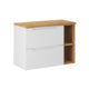 Meuble sous-vasque 80cm 2 tiroirs 2 niches Riva Blanc et Bois