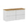 Meuble sous-vasque 120cm 4 tiroirs plan de toilette Riva Blanc et Bois