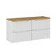 Meuble sous-vasque 120cm 4 tiroirs plan de toilette Riva Blanc et Bois