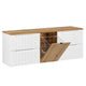 Meuble sous-vasque 160cm panier à linge Riva Blanc et Bois
