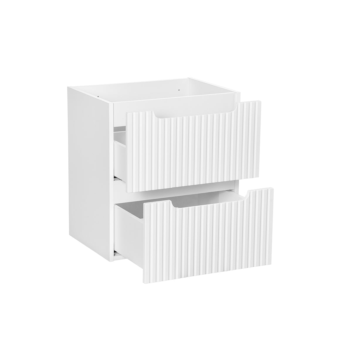 Meuble simple vasque encastrée 50cm 2 tiroirs Riva Blanc - vue 2