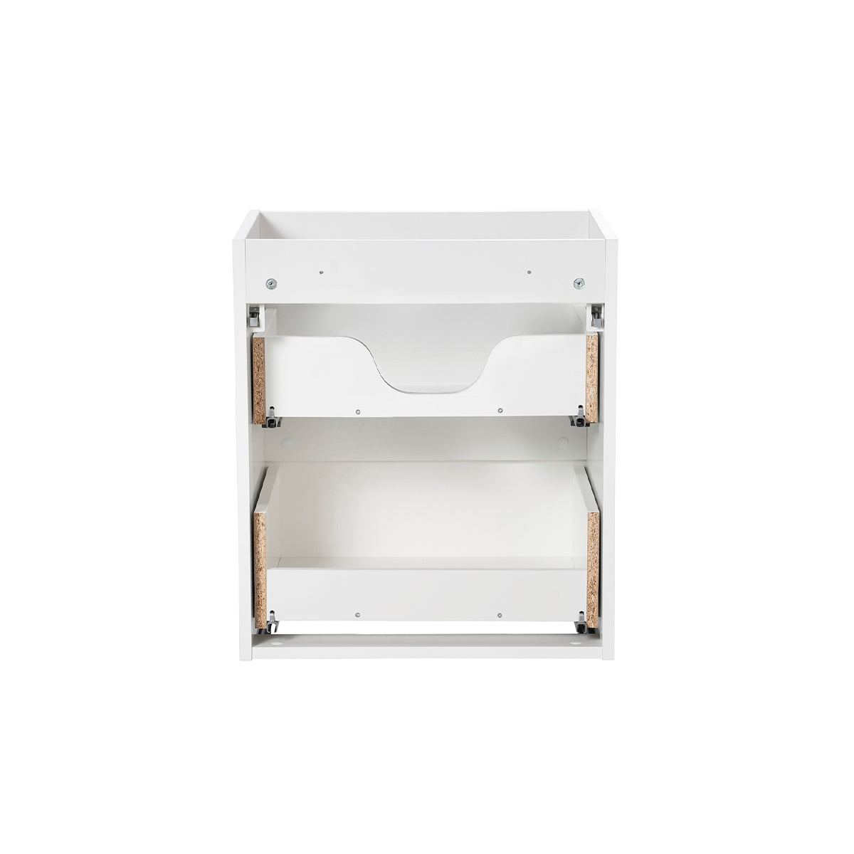 Meuble simple vasque encastrée 50cm 2 tiroirs Riva Blanc - vue 3