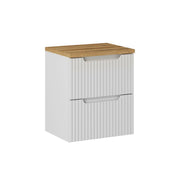 Meuble sous-vasque 50cm 2 tiroirs plan de toilette Riva Blanc et Bois