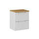 Meuble sous-vasque 50cm 2 tiroirs plan de toilette Riva Blanc et Bois