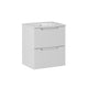 Meuble simple vasque encastrée 50cm 2 tiroirs Riva Blanc