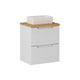 Meuble simple vasque 50cm 2 tiroirs Riva Blanc et Bois