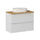 Meuble simple vasque 80cm 2 tiroirs Riva Blanc et Bois