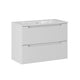 Meuble simple vasque encastrée 80cm 2 tiroirs Riva Blanc