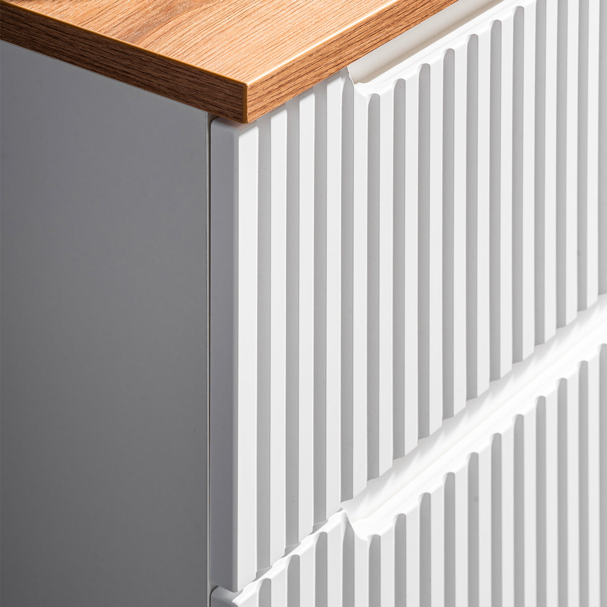 Meuble sous-vasque 80cm 2 tiroirs Riva Blanc - vue 5