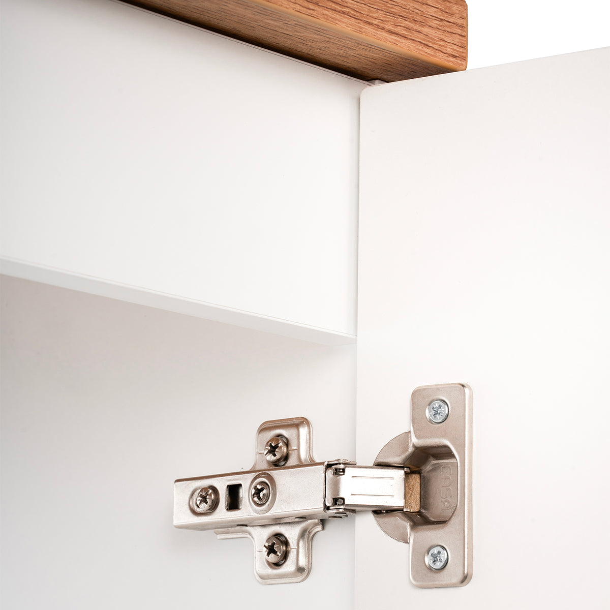 Ensemble meuble simple vasque encastrée 60cm 2 tiroirs et colonne Riva Blanc et Bois - vue 10