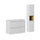 Ensemble meuble simple vasque encastrée 80cm 2 tiroirs et colonne Riva Blanc et Bois