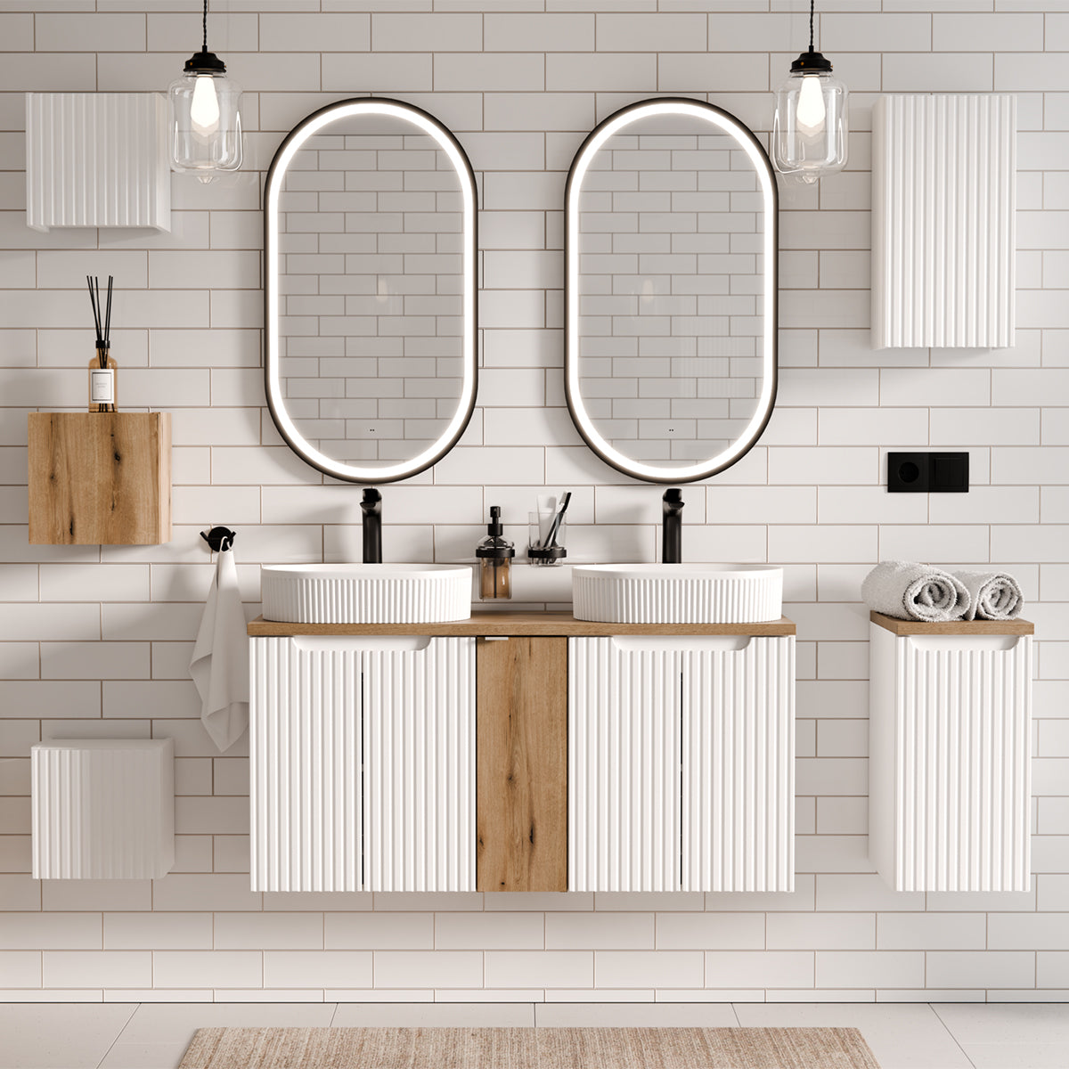 Armoire murale 1 porte Riva Jade et Manoa Bois - vue 5