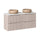 Meuble double vasque 120cm 4 tiroirs Riva Cachemire et Blanc
