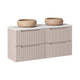 Meuble double vasque 120cm 4 tiroirs Riva Cachemire et Blanc
