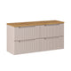 Meuble sous-vasque 120cm 4 tiroirs plan de toilette Riva Cachemire et Bois