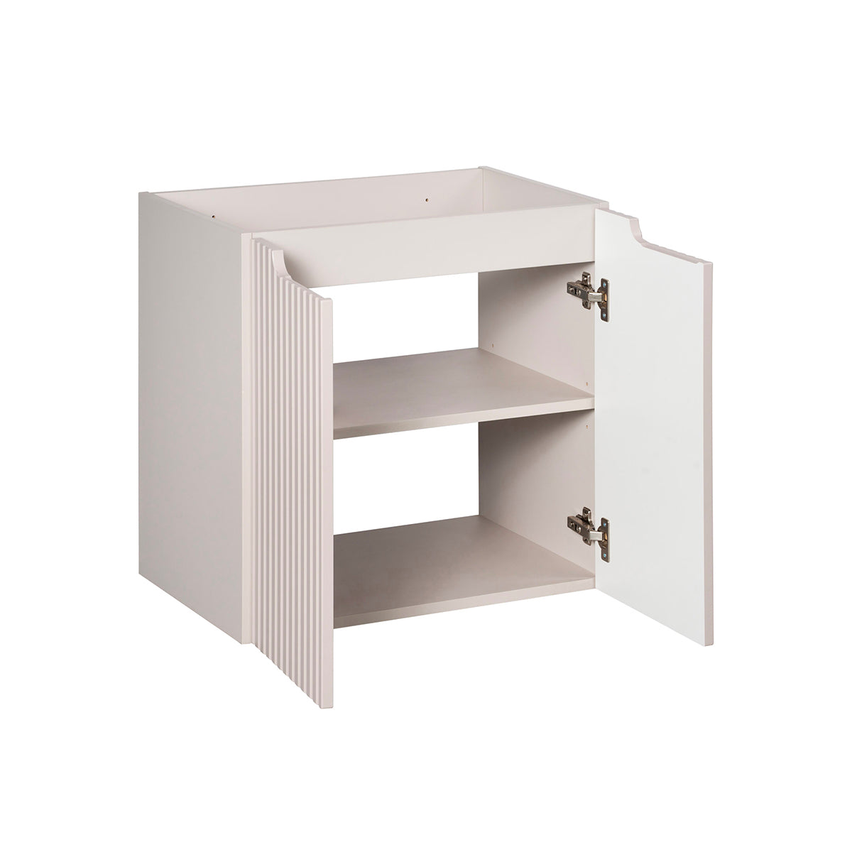 Meuble simple vasque 60cm 2 portes Riva Cachemire et Bois - vue 2