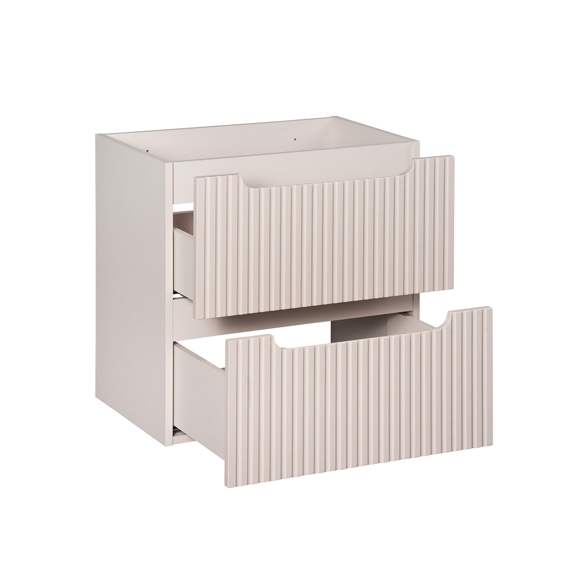 Meuble simple vasque 60cm 2 tiroirs Riva Cachemire et Bois - vue 2
