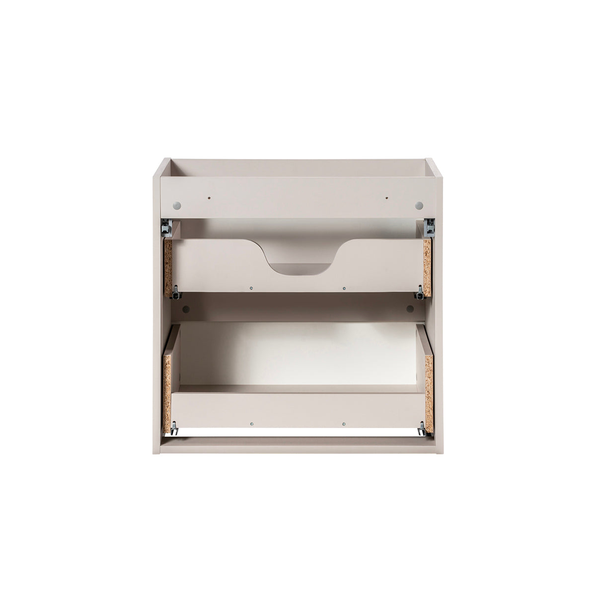 Meuble simple vasque 80cm 2 tiroirs 2 niches Riva Cachemire et Bois - vue 3