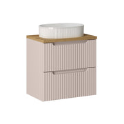 Meuble simple vasque 60cm 2 tiroirs Riva Cachemire et Bois