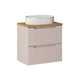 Meuble simple vasque 60cm 2 tiroirs Riva Cachemire et Bois
