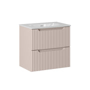Meuble simple vasque encastrée 60cm 2 tiroirs Riva Cachemire