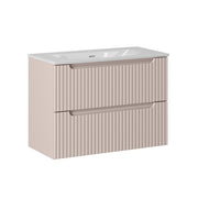 Meuble simple vasque encastrée 80cm 2 tiroirs Riva Cachemire