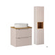 Ensemble meuble simple vasque 60cm 2 tiroirs et colonne Riva Cachemire et Bois